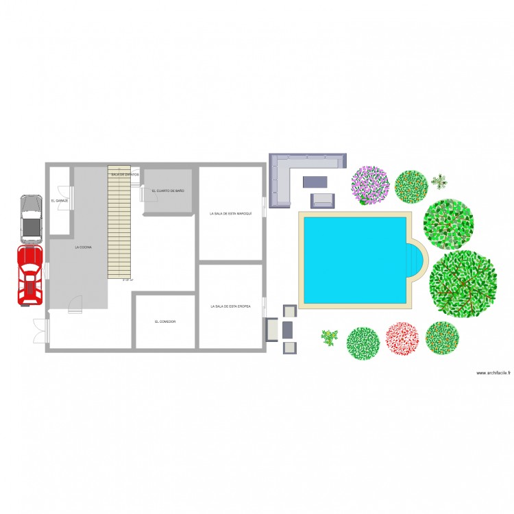 maison espagnol. Plan de 0 pièce et 0 m2