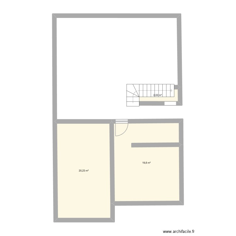 Premier jet. Plan de 3 pièces et 42 m2