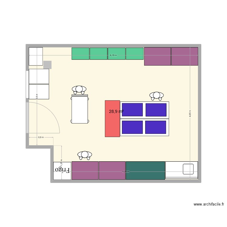 Salle soins MIE. Plan de 1 pièce et 29 m2