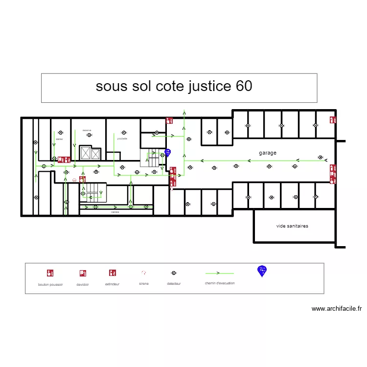 sous sol justice 60. Plan de 