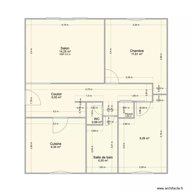 perso. Plan de 8  et 60 m²