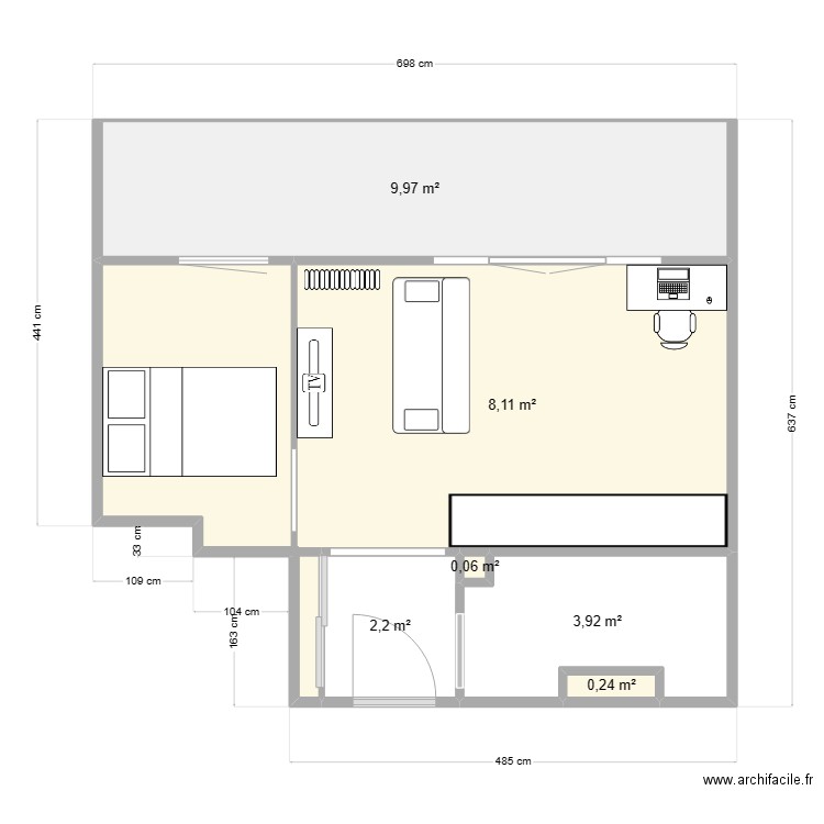 Studio Victor arrangement 2. Plan de 0 pièce et 0 m2