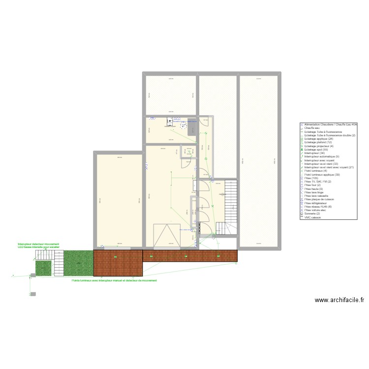 2590 Entredozon - Electricite. Plan de 27 pièces et 508 m2