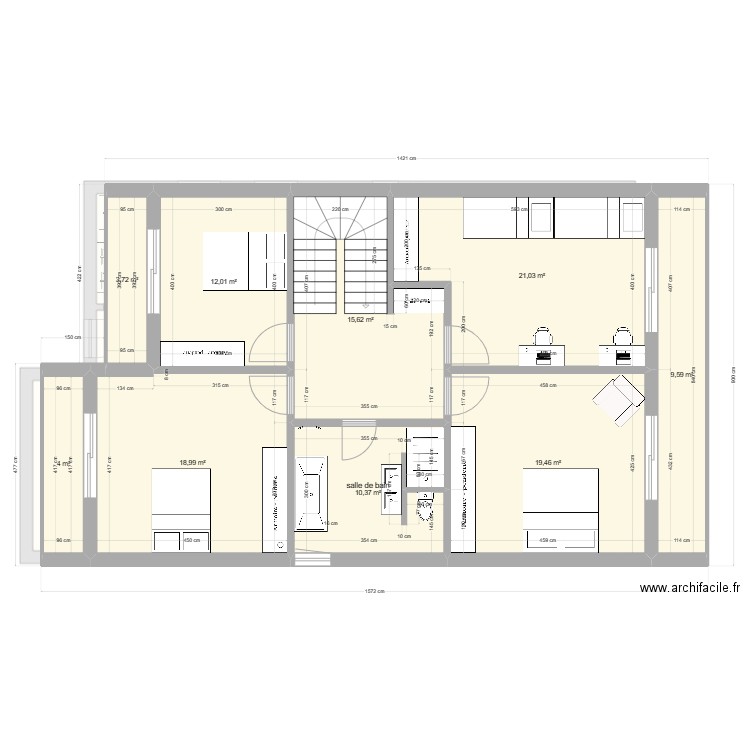 plano test reduzir area test casa de banho . Plan de 12 pièces et 222 m2