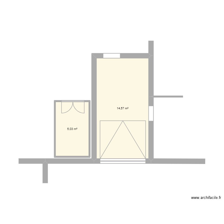 manu haut1. Plan de 2 pièces et 20 m2