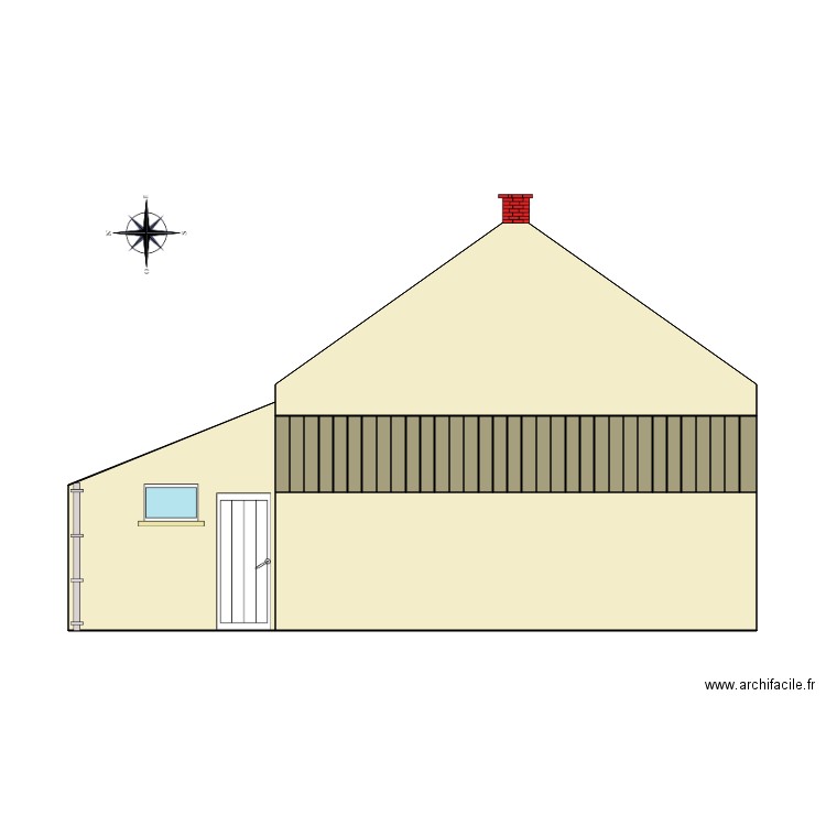 Pignon OUEST avant modification. Plan de 0 pièce et 0 m2