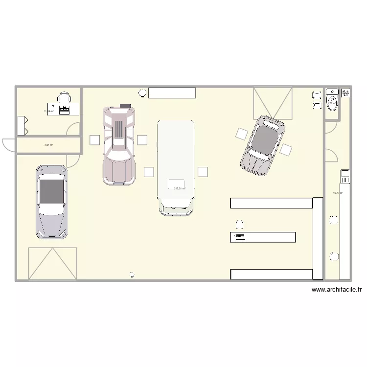 Garage AB. Plan de 5  et 247 m²