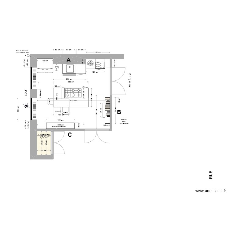 KITCHEN. Plan de 1 pièce et 1 m2