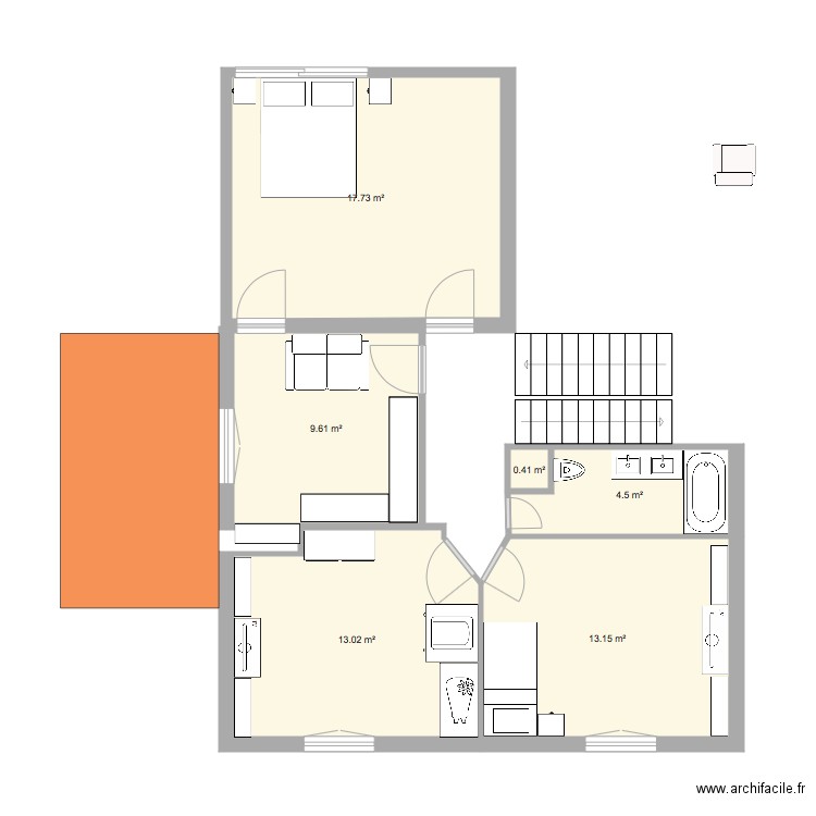 chambres parents extension V3. Plan de 0 pièce et 0 m2
