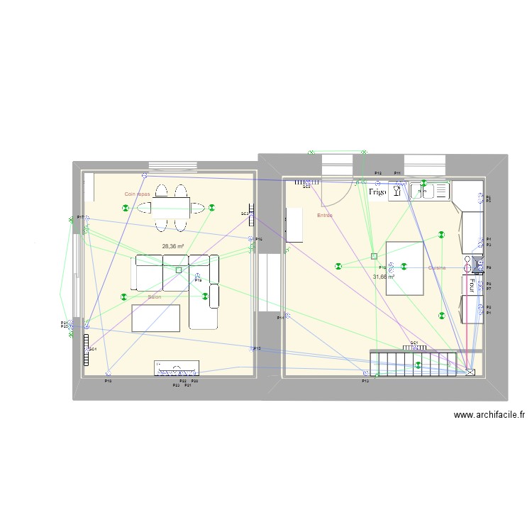 Maison Cédric RdC Electricité. Plan de 0 pièce et 0 m2