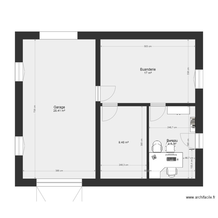 garage genevivieve bureau V3. Plan de 0 pièce et 0 m2