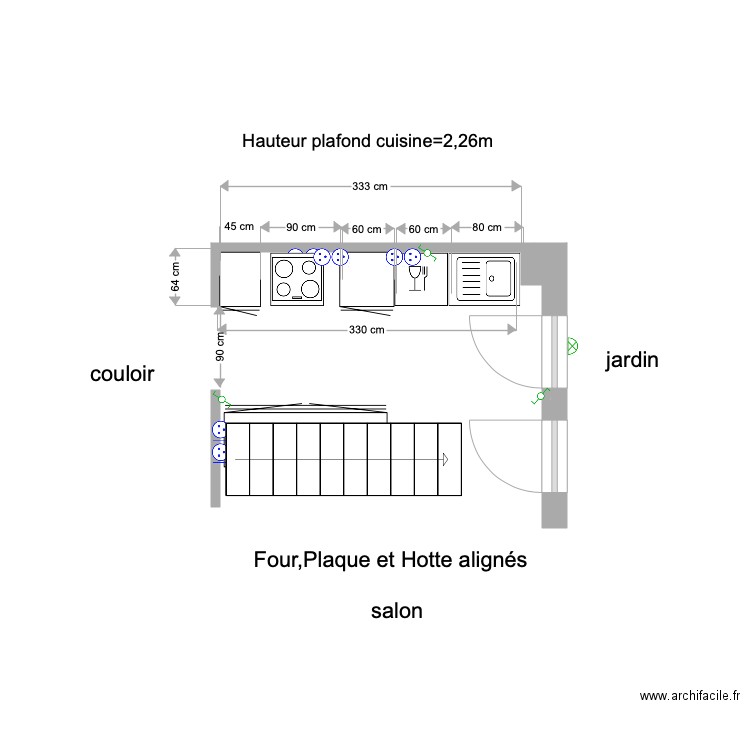 plan cuisine rectifié le 17 mars 21. Plan de 0 pièce et 0 m2