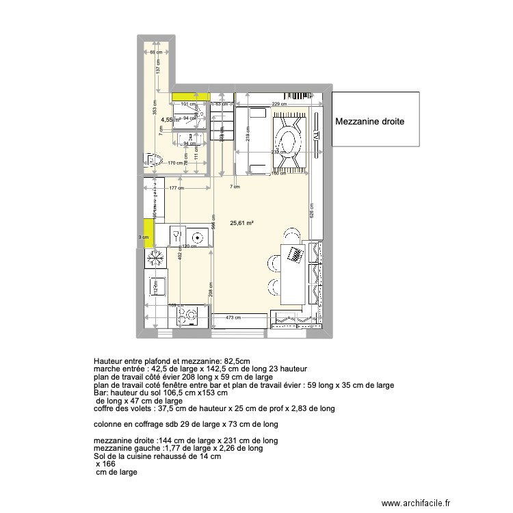 Excelsior 1B. Plan de 2 pièces et 30 m2