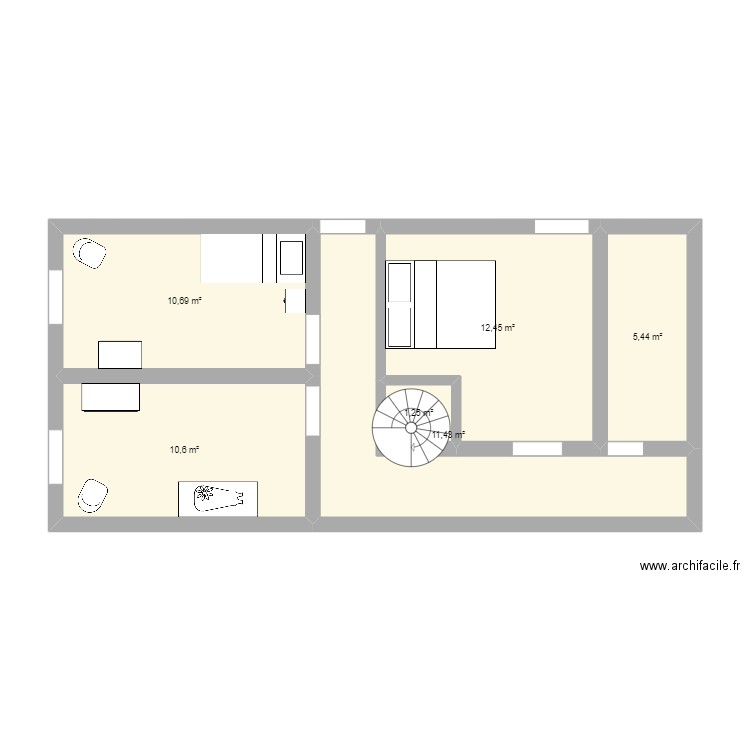 colimasson. Plan de 6 pièces et 52 m2