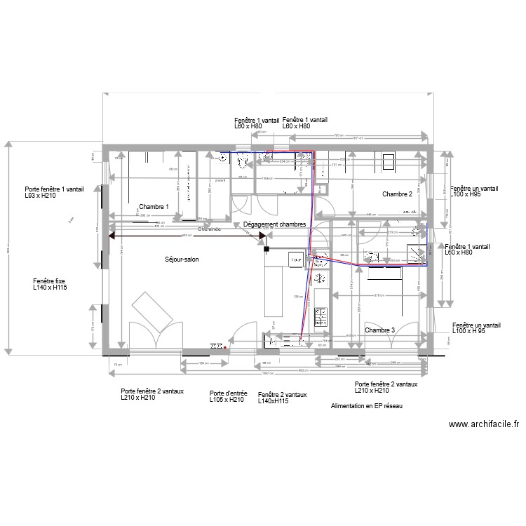 eau chaude sanitaires et potable. Plan de 0 pièce et 0 m2