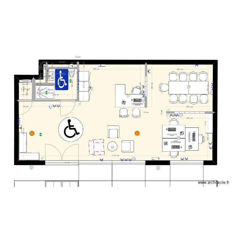Agence. Plan de 0 pièce et 0 m2