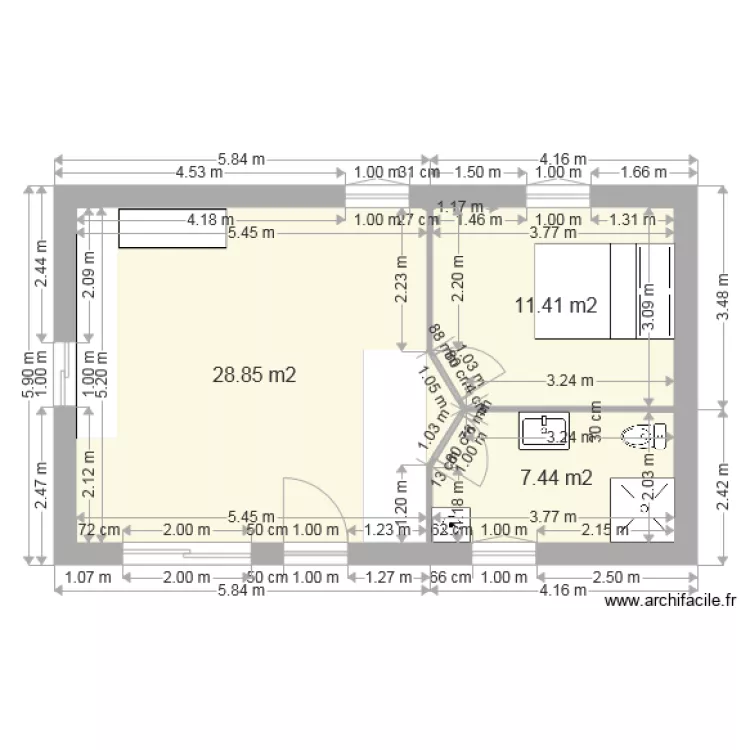 PLAN MAISON avec cotes. Plan de PLAN MAISON avec cotes. Plan de