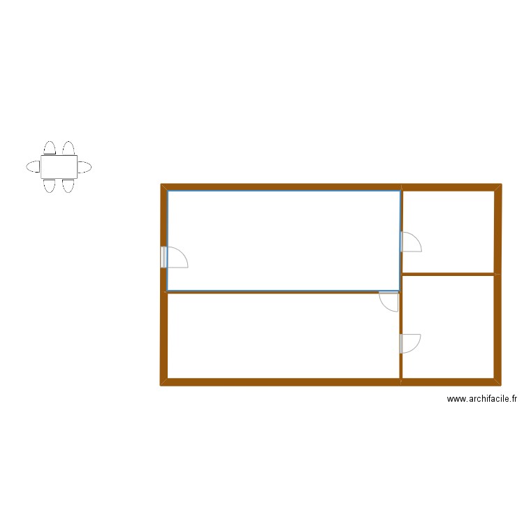 appartement type. Plan de 4 pièces et 90 m2
