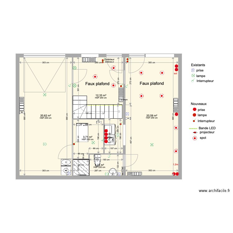 Plan tactac RDC modifié elec. Plan de 0 pièce et 0 m2