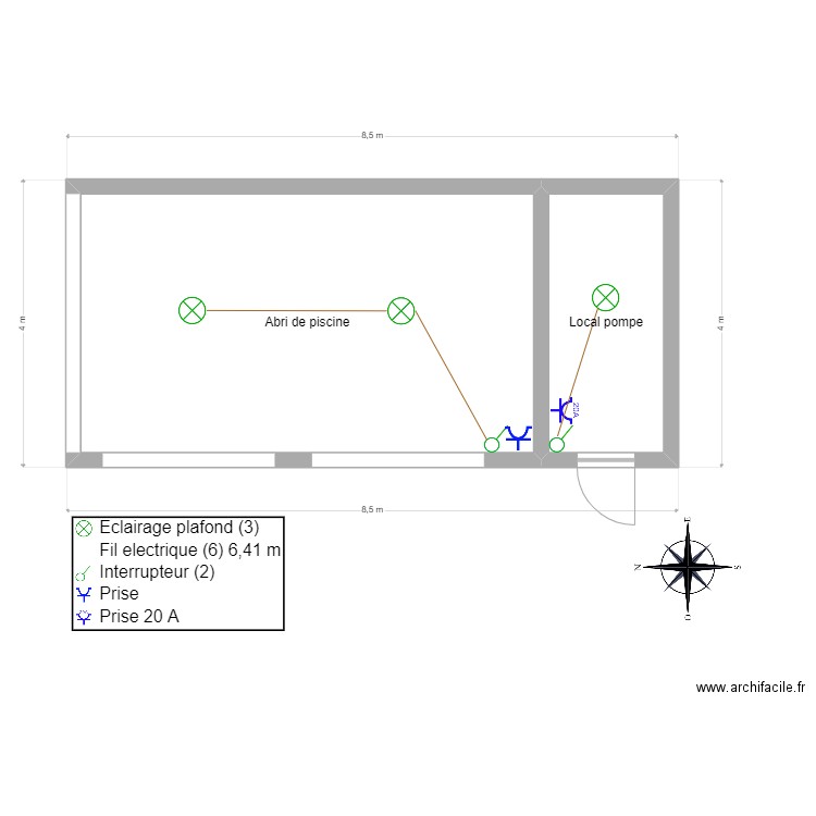 Abri de psicine. Plan de 0 pièce et 0 m2