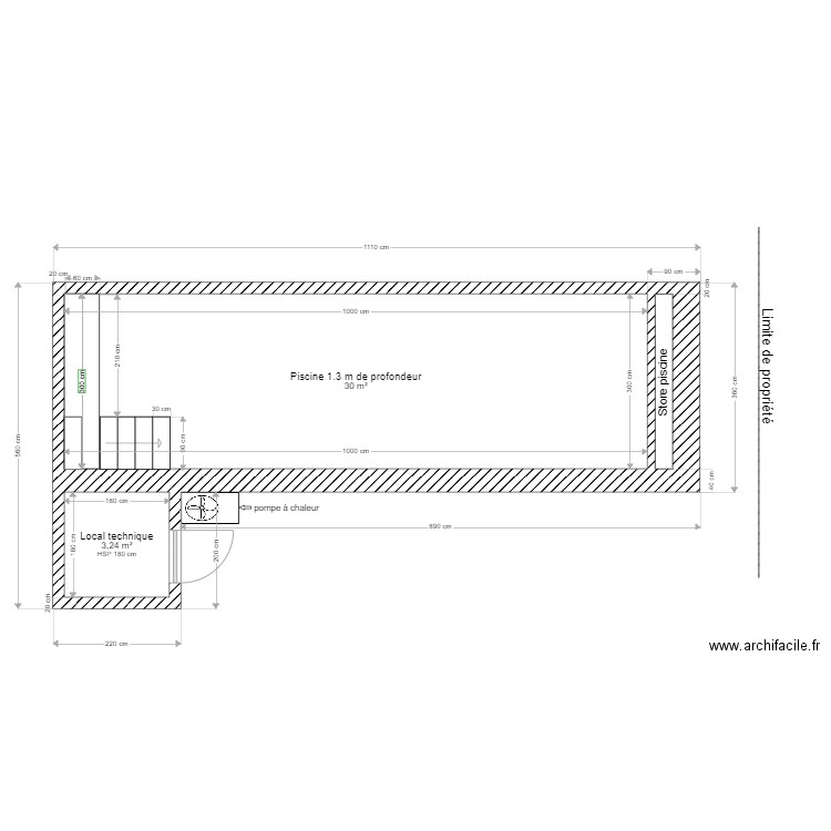 piscine vue de haut seule. Plan de 0 pièce et 0 m2