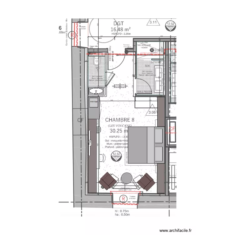 Chambre 6 nouveau zzz. Plan de 