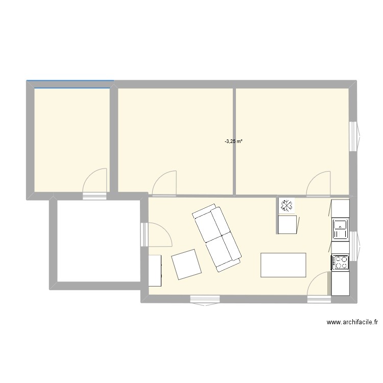 Maison Cenon. Plan de 1 pièce et 27 m2