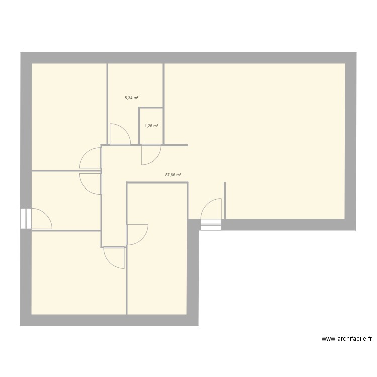 Maison. Plan de 3 pièces et 94 m2