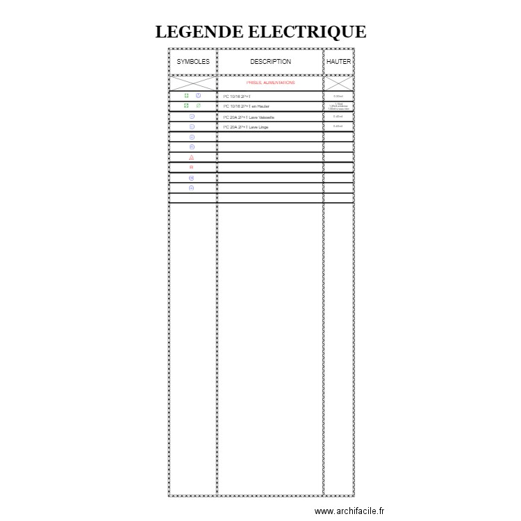 LEGENDE ELECTRIQUE. Plan de 0 pièce et 0 m2