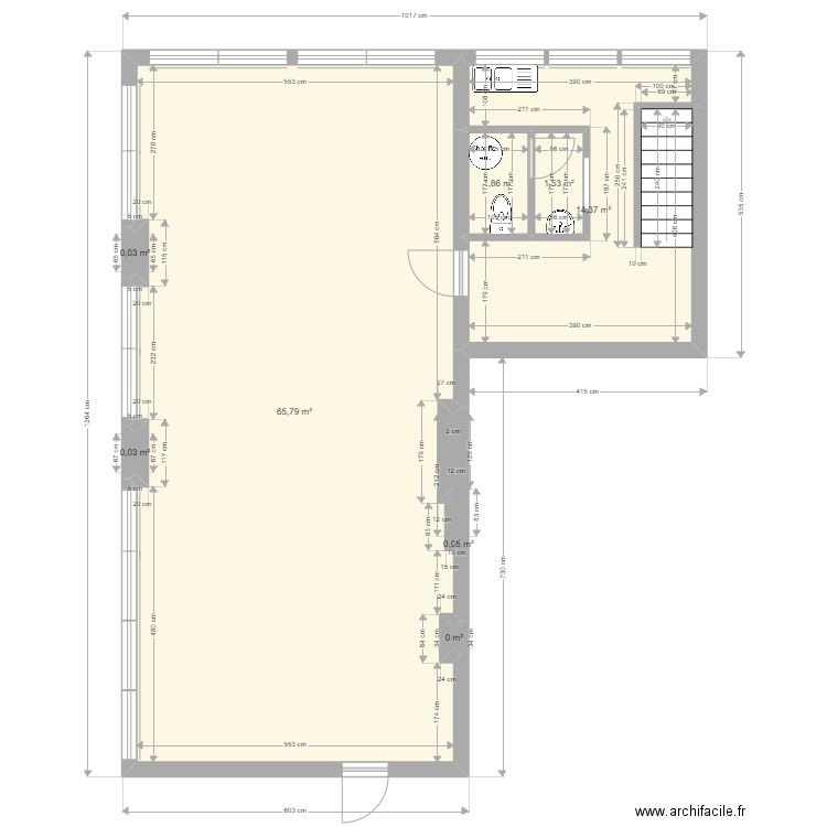 Plan petite maman. Plan de 8 pièces et 84 m2