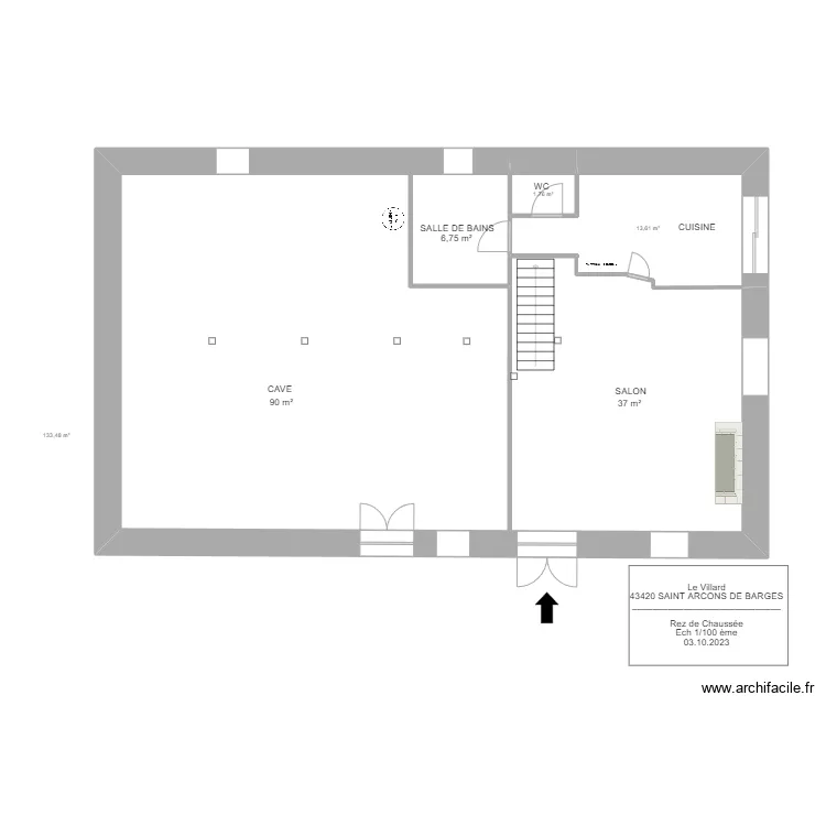 LE VILLARD HAUTE LOIRE RDC. Plan de 