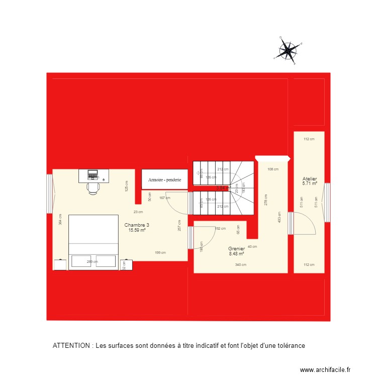 BI 3397 étage 2. Plan de 0 pièce et 0 m2