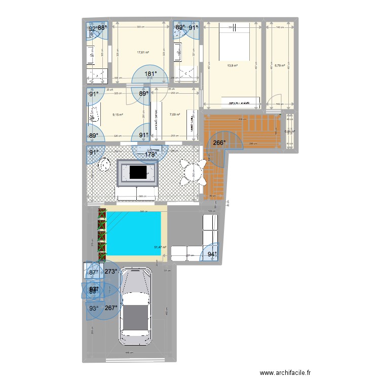 AMENAGEMENT LA POSSESSION. Plan de 9 pièces et 125 m2