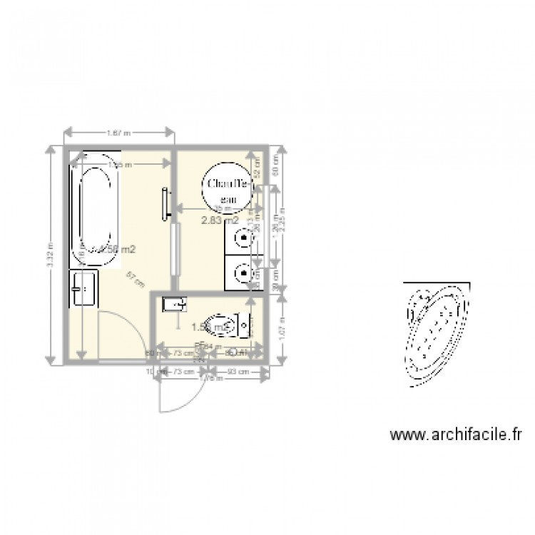 salle de bain rdc derniere version 220416. Plan de 0 pièce et 0 m2