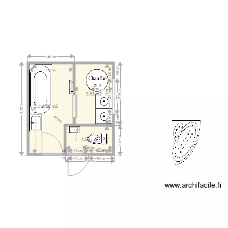 salle de bain rdc derniere version 220416. Plan de 