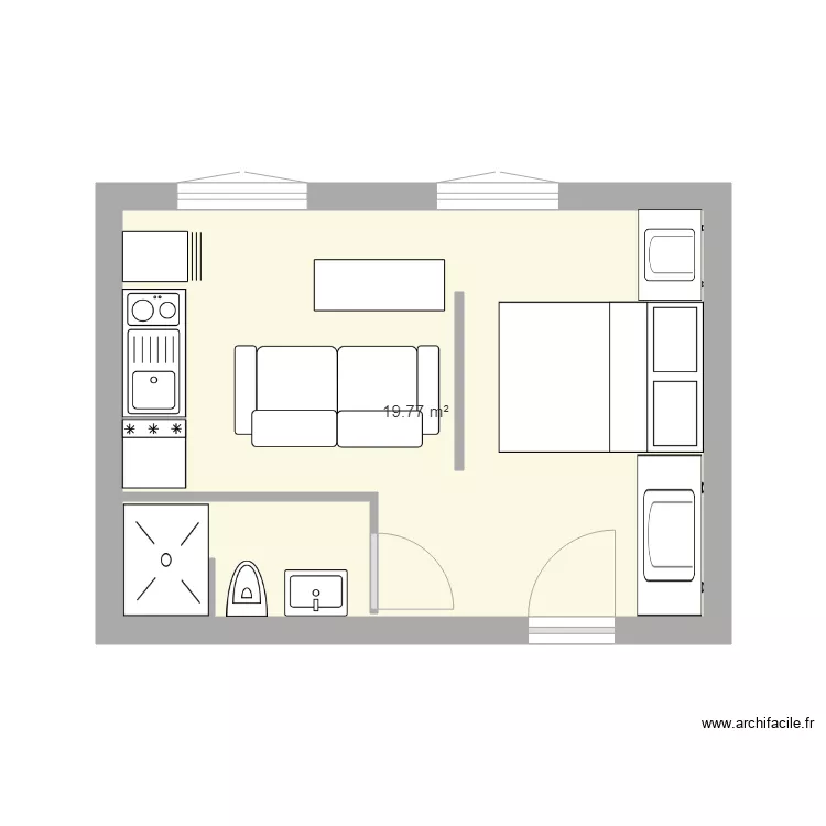 studio 20m2. Plan de studio 20m2. Plan de