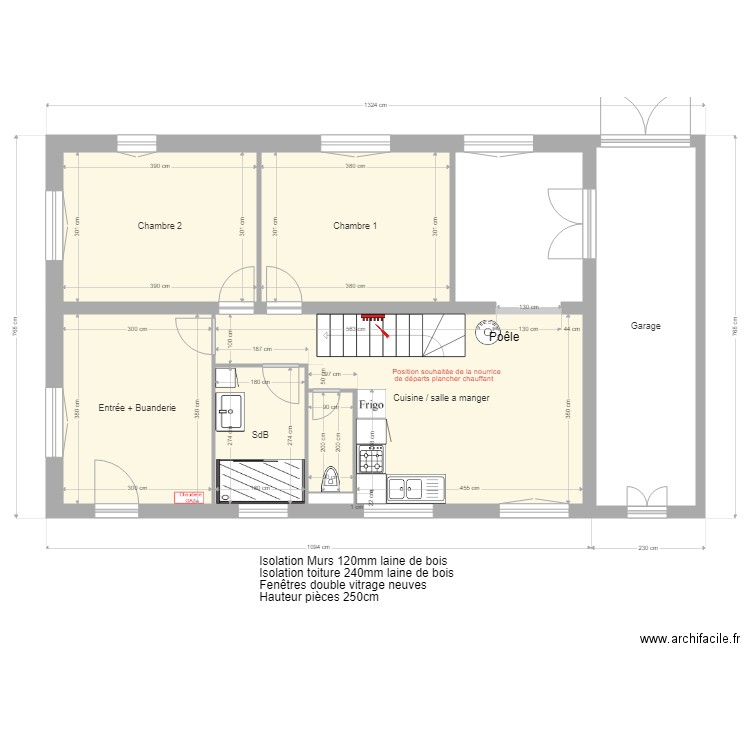 Provisoire 3 chauffage. Plan de 0 pièce et 0 m2