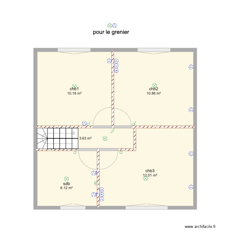 1er etage isa. Plan de 0 pièce et 0 m2