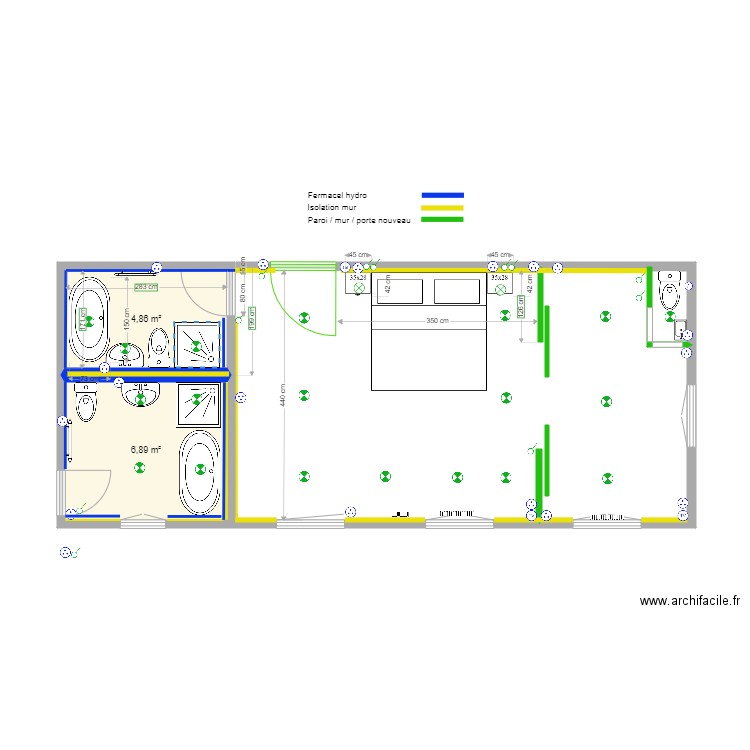 chambre 305 306 électro. Plan de 0 pièce et 0 m2