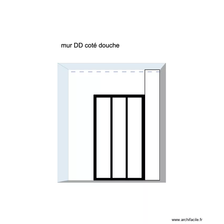 mur DD cot&eacute; douche . Plan de 