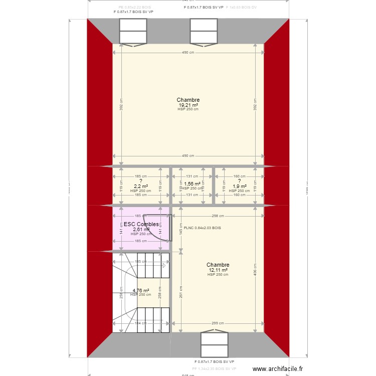 CLAVE. Plan de 10 pièces et 88 m2