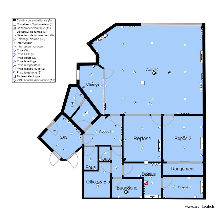 Bagneux Egalité Planc Elec BAGNEUX3. Plan de 15 pièces et 142 m2