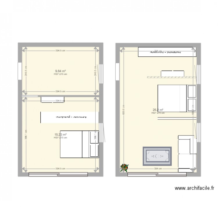 chambre n1. Plan de 0 pièce et 0 m2