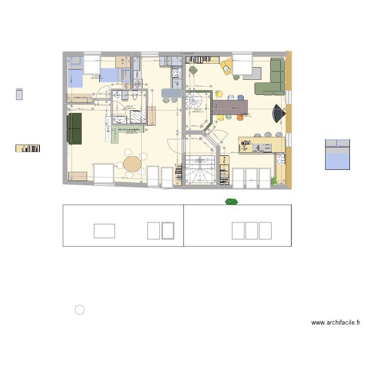  loft exp rachel  saskia 1 etage. Plan de 6 pièces et 113 m2