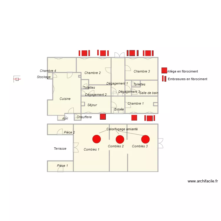 Croquis TARDIVIER Amiante. Plan de 