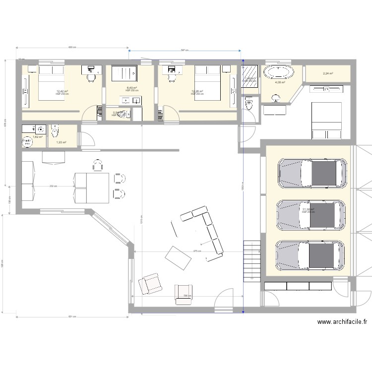 StSulpiceV3b54678748. Plan de 16 pièces et 141 m2