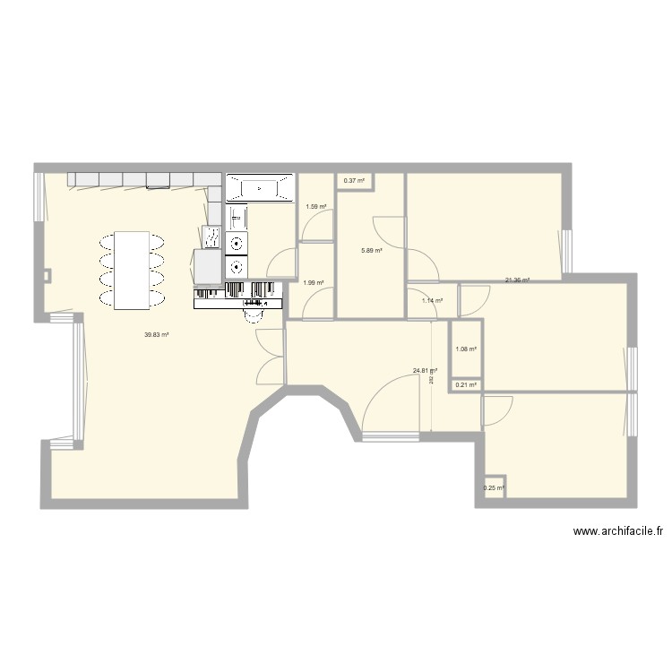 plan Ariane et Jeremy modifié cuisine haut. Plan de 0 pièce et 0 m2