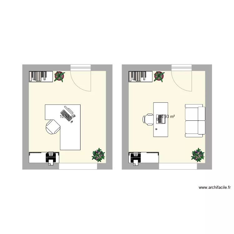 Mich&egrave;le Fourni bureau. Plan de 
