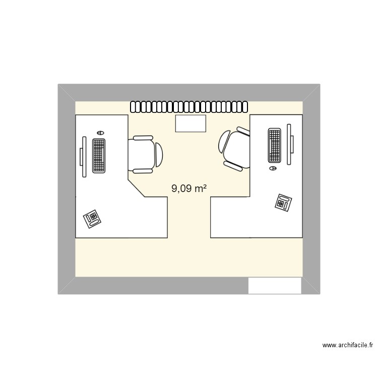 HDJ EMOG n° 2. Plan de 1 pièce et 9 m2