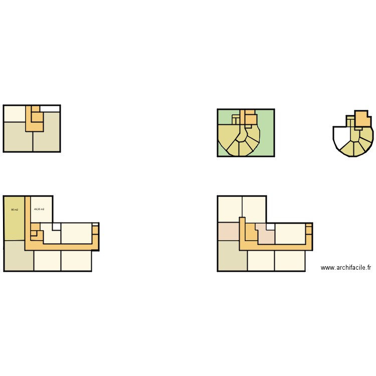 Plan des niveaux sans cotes. Plan de 0 pièce et 0 m2